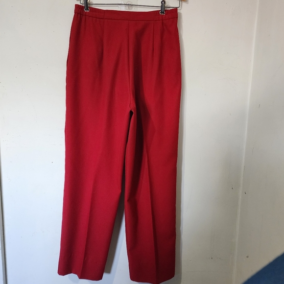 Vintage Red Dress Work Slacks Trousers Pants - Picture 7 of 10